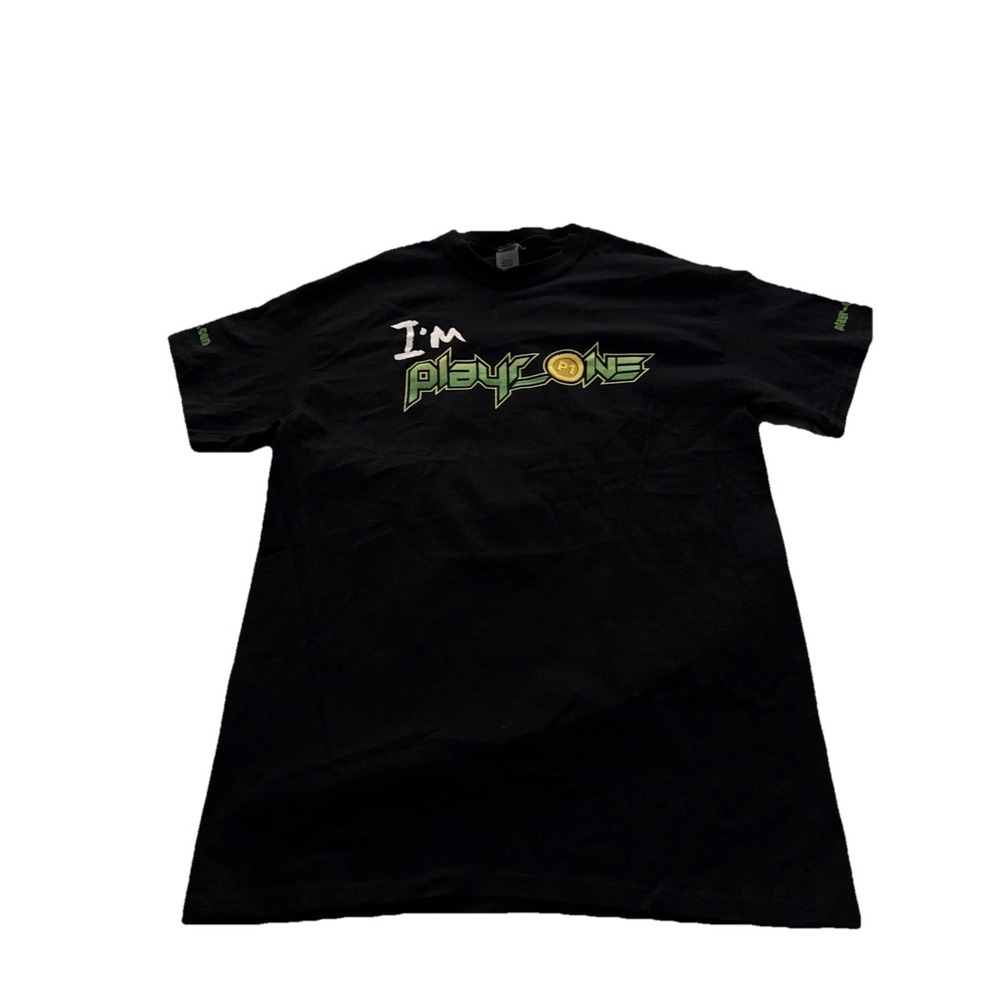 New Black Graphic T-shirt I am a player‎ one medium Gamer Core